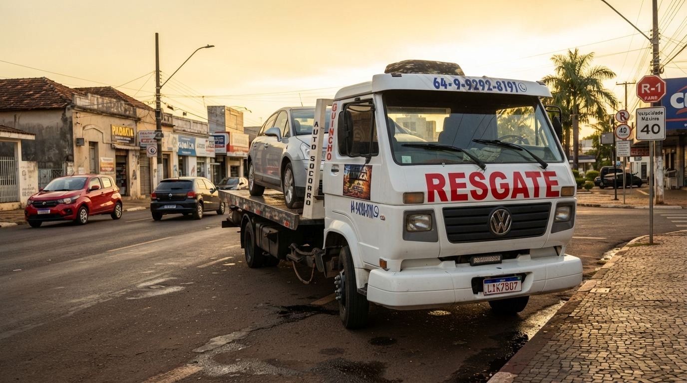 Caminhão guincho da Auto Socorro Souza em Itumbiara